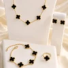 Black VCA Gold-Plated 4-Piece Jewelry Set for Women